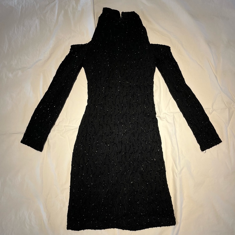 Black sparkle embroidered party clubbing dress vintage